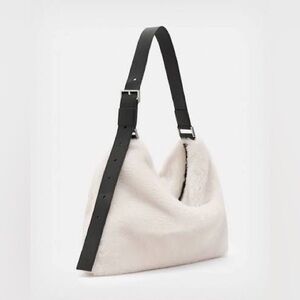 ALLSAINTS Edbury Genuine Shearling Cream Large Handbag 🐑